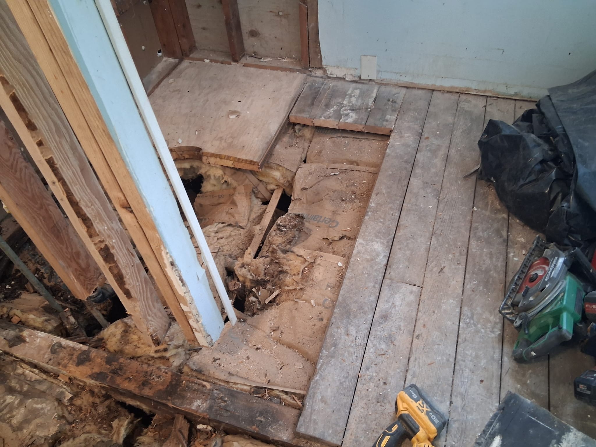 Bathroom demolition during a full interior remodel